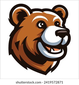 Bear head , Happy bear mascot design