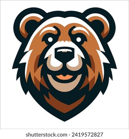 Bear head , Happy bear head vector