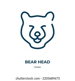 Bear Head Icon. Linear Vector Illustration From Fauna Collection. Outline Bear Head Icon Vector. Thin Line Symbol For Use On Web And Mobile Apps, Logo, Print Media.