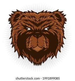 Bear Head Illustration detailed vector design concept
