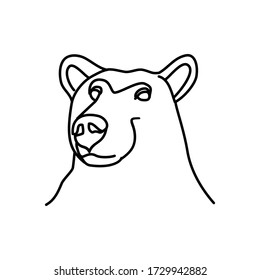 Bear Head Illustration. Outline style. Vector Illustration. Animal Icon. Good for Cricut