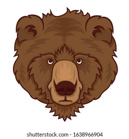 Bear head isolated on a white background. vector illustration