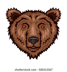 Bear head isolated on white background