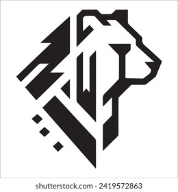 Bear head , Bear head line art