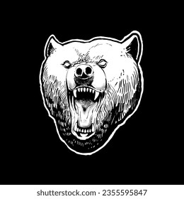 bear head line art vector