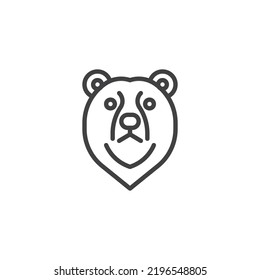 Bear head line icon. linear style sign for mobile concept and web design. Bear face outline vector icon. Symbol, logo illustration. Vector graphics