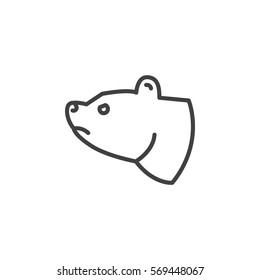 Bear head line icon, outline vector sign, linear pictogram isolated on white. Symbol, logo illustration