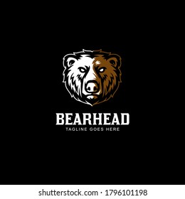 Bear Head Logo - Bear Character Design - Bear Vector Illustration