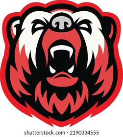 Bear head logo design, mascot bear logo icon illustration vector drawing, Brave Bear head mascot Logo design. Vector Template Illustration Design. Mascot Brave Bear Logo design any graphic work