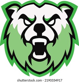 Bear head logo design, mascot bear logo icon illustration vector drawing, Brave Bear head mascot Logo design. Vector Template Illustration Design. Mascot Brave Bear Logo design any graphic work