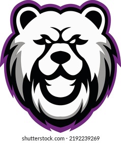 Bear head logo design, mascot bear logo icon illustration vector drawing, Brave Bear head mascot Logo design. Vector Template Illustration Design. Mascot Brave Bear Logo design any graphic work