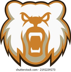 Bear head logo design, mascot bear logo icon illustration vector drawing, Brave Bear head mascot Logo design. Vector Template Illustration Design. Mascot Brave Bear Logo design any graphic work