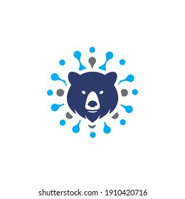 bear head logo design nuances of science and technology
