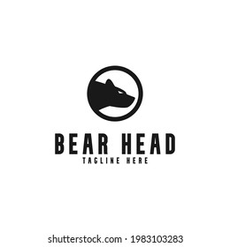 
diseño de logotipo de cabeza de oso para plantilla de logotipo