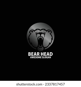 bear head logo elegant design gradient color