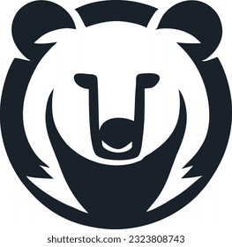 Bear head logo, Honey bear or polar bear head face silhouette, Vector illustration 10