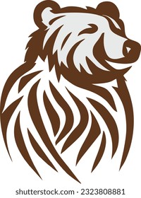 Bear head logo, Honey bear or polar bear head face silhouette, Vector illustration 43