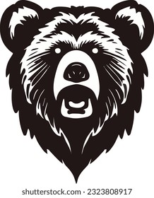 Bear head logo, Honey bear or polar bear head face silhouette, Vector illustration 28