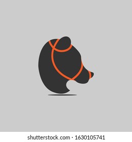 bear head logo illustration. symbol icon design and vector