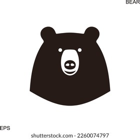 Bear head logo. Isolated bear head on white background
