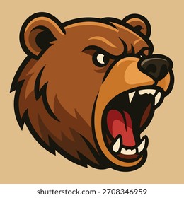 modelo de vetor de design de mascote de logotipo de cabeça de urso