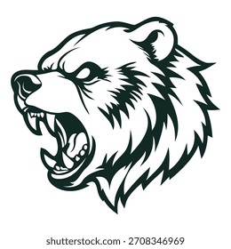 bear head logo mascot design vector template