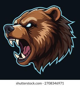 bear head logo mascot design vector template