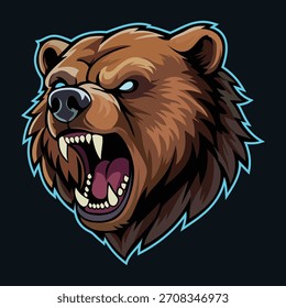 bear head logo mascot design vector template