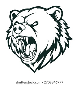 bear head logo mascot design vector template