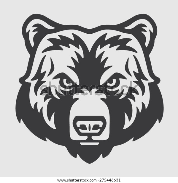 熊の頭のロゴマスコットのエンブレム のベクター画像素材 ロイヤリティフリー