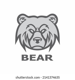 Bear Head Logo On White Background Stock Vector (Royalty Free ...