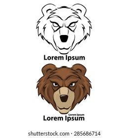 bear head logo, simple vector illustration
