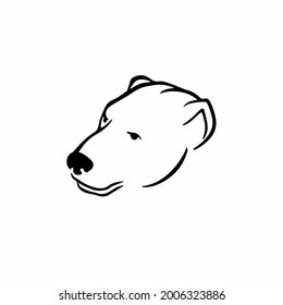 Bear Head Logo Symbol. Stencil Design. Tattoo Vector Illustration.