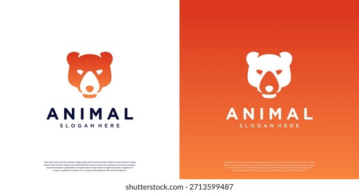 logotipo de cabeça de urso, símbolo da selvagem, ilustração de design gráfico.