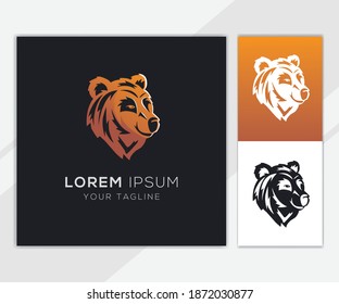 Bear Head logo template for company