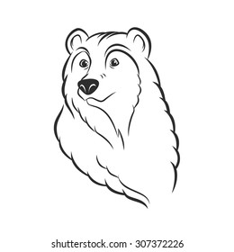 Bear head logo template mascot emblem