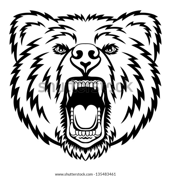 Bear Head Logo This Vector Illustration Stock Vector Royalty Free 135483461