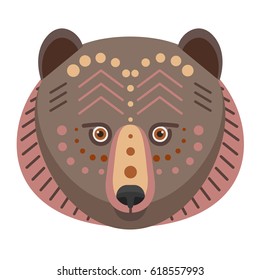 Bear Head Logo. Vector decorative Emblem.