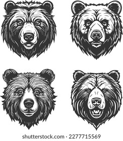 Logo del cabezal del oso Vector Ilustración