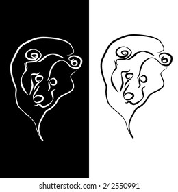 Bear head - logo. Vector illustration