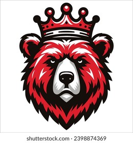 Bear head logo , Bear head vector , red bear head logo
