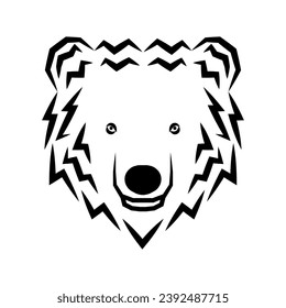 Logo de la cabeza del oso. Icono de la cara de la vida salvaje. Heraldry y símbolo real. Imagen de la ilustración del vector.
