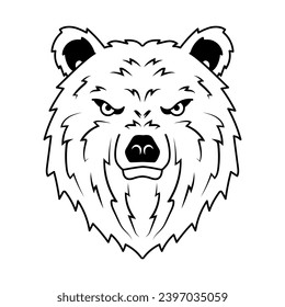 Logo de la cabeza del oso. Icono de la cara de la vida salvaje. símbolo herálgico. Imagen de la ilustración del vector.