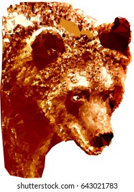 Bear head. Low poly illustration. Vector clip art.