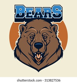 Bear Head Mascot 