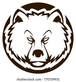 BEAR HEAD MASCOT black and white illustration esports logo