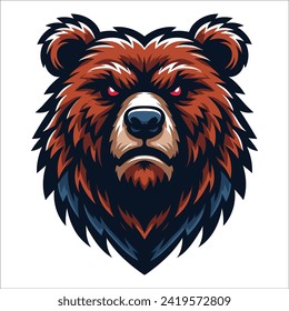 Bear head , Mascot design of an aggressive bear's head
