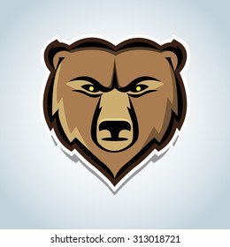 Bear head mascot illustration.