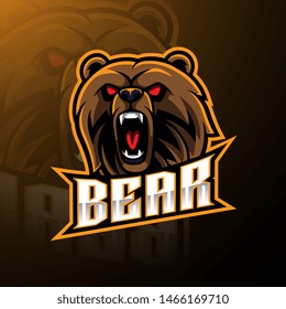 Bear head mascot logo design