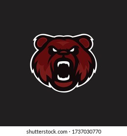 Plantilla de diseño del logotipo de la mascota de la cabeza del oso.